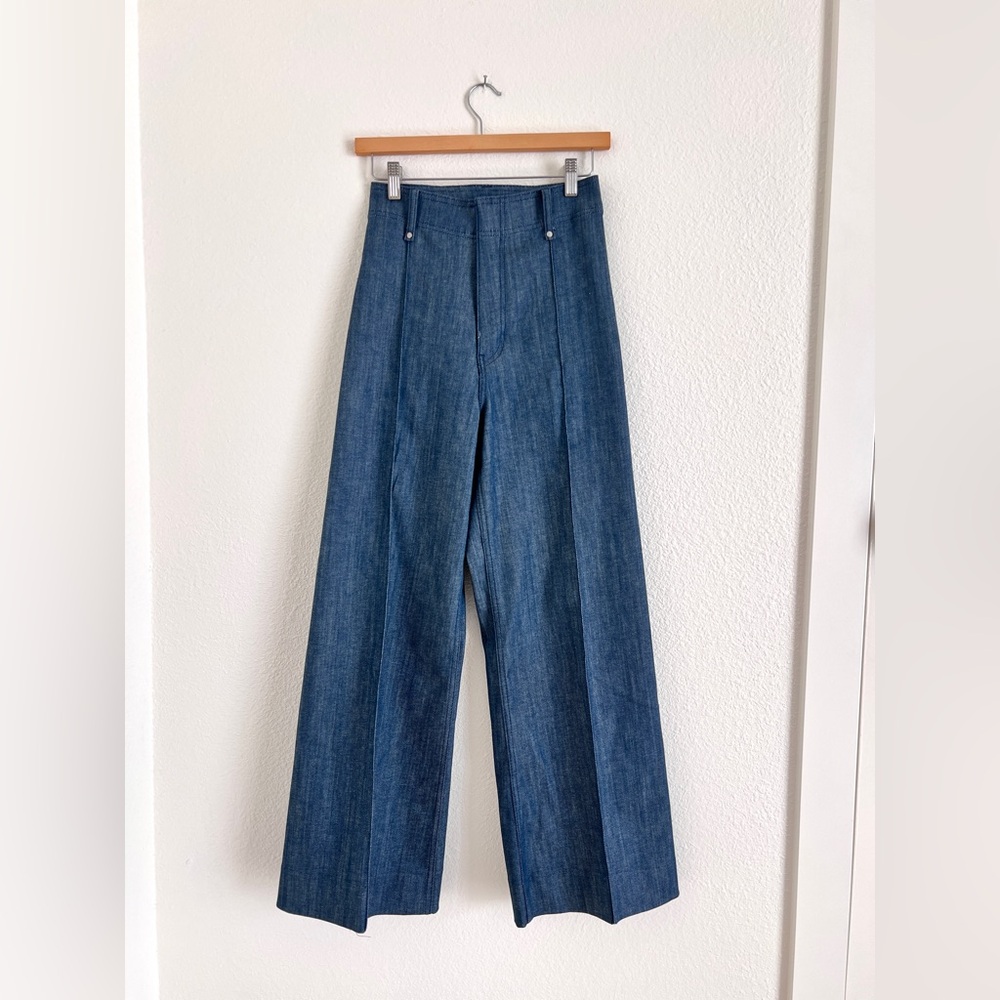 Zara Dark Blue Wide Leg Jeans